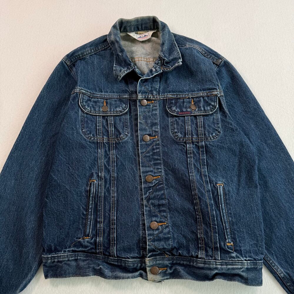 Vintage Dakota by Five Brother Denim Jean Trucker Jacket Dark Wash‎ Made in USA